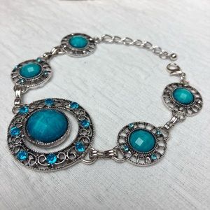 2 Bracelets Teal & Blue